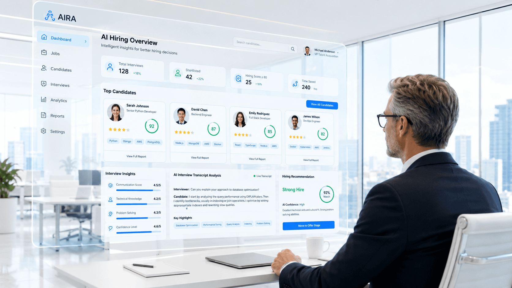 AI hiring overview dashboard